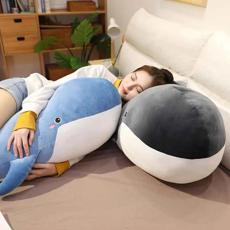 Giant Blue Whale Plush Toy (19.7-59.1 in) - Soft Sea Animal Stuffed Doll Birthday Gift