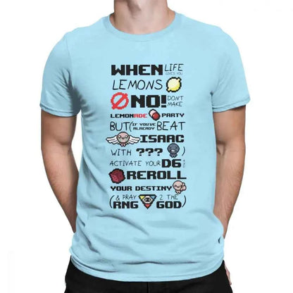 Funny The Binding Of Isaac T Shirts for  Men T Shirts When Life Gives You Lemons  Tee Shirts