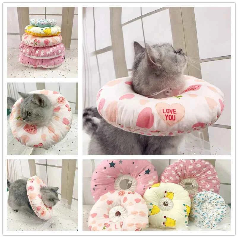 Soft Elizabethan Pet Recovery Collar - Cotton Filled E-Cone for Dogs & Cats (No-Stress Healing)