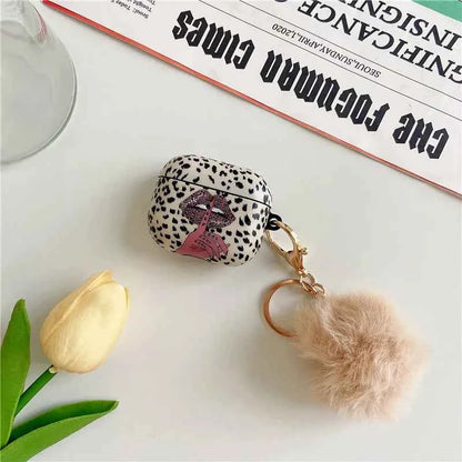 Luxury Case for Airpods pro 2nd Kawaii Alien Airpods3 2 1 Cute Protector with Hairball for Pink Leopard AirPods Pro 2 generation