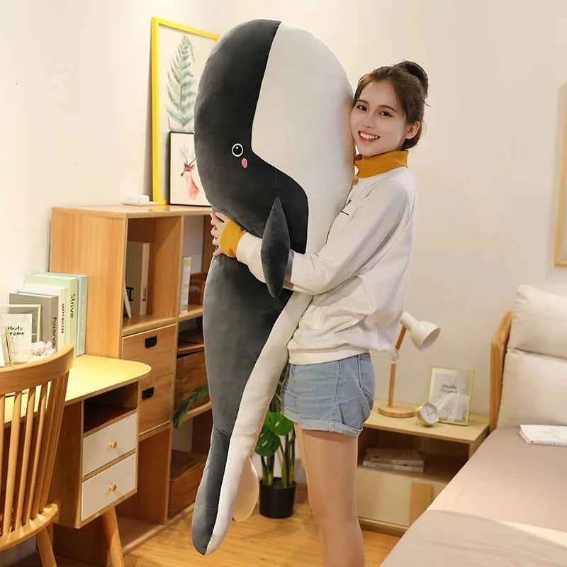Giant Blue Whale Plush Toy (19.7-59.1 in) - Soft Sea Animal Stuffed Doll Birthday Gift