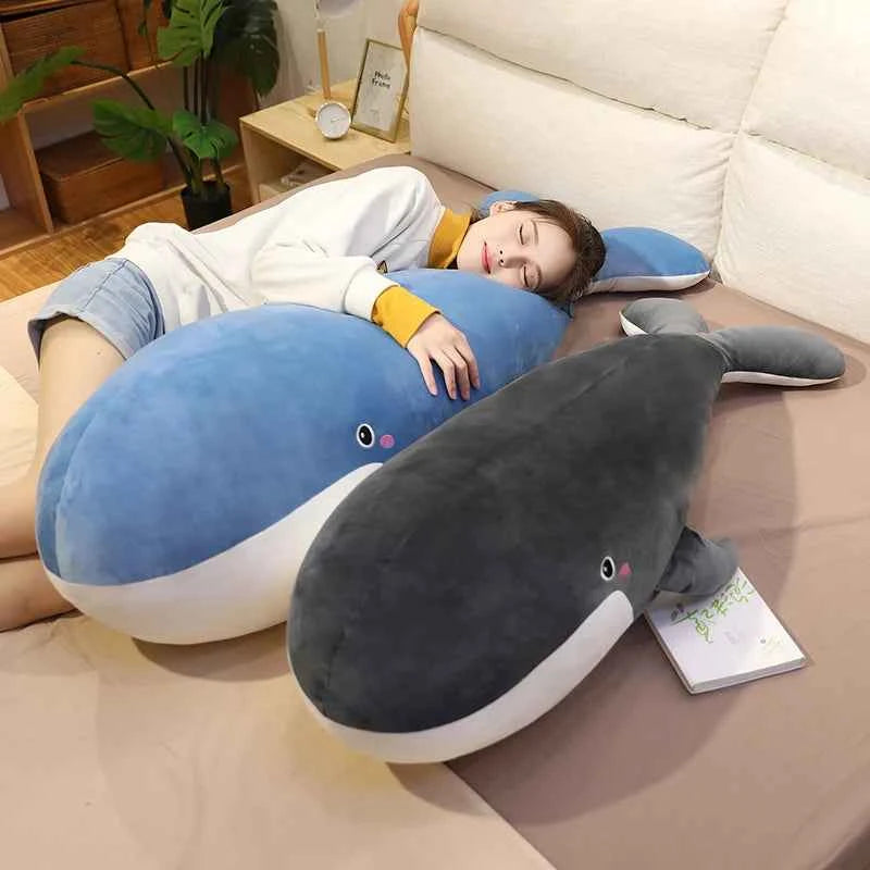 Giant Blue Whale Plush Toy (19.7-59.1 in) - Soft Sea Animal Stuffed Doll Birthday Gift