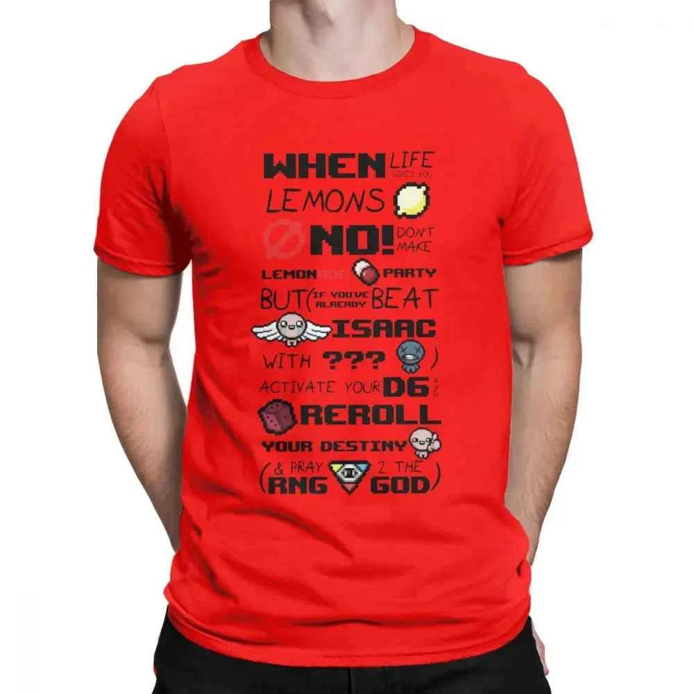 Funny The Binding Of Isaac T Shirts for  Men T Shirts When Life Gives You Lemons  Tee Shirts