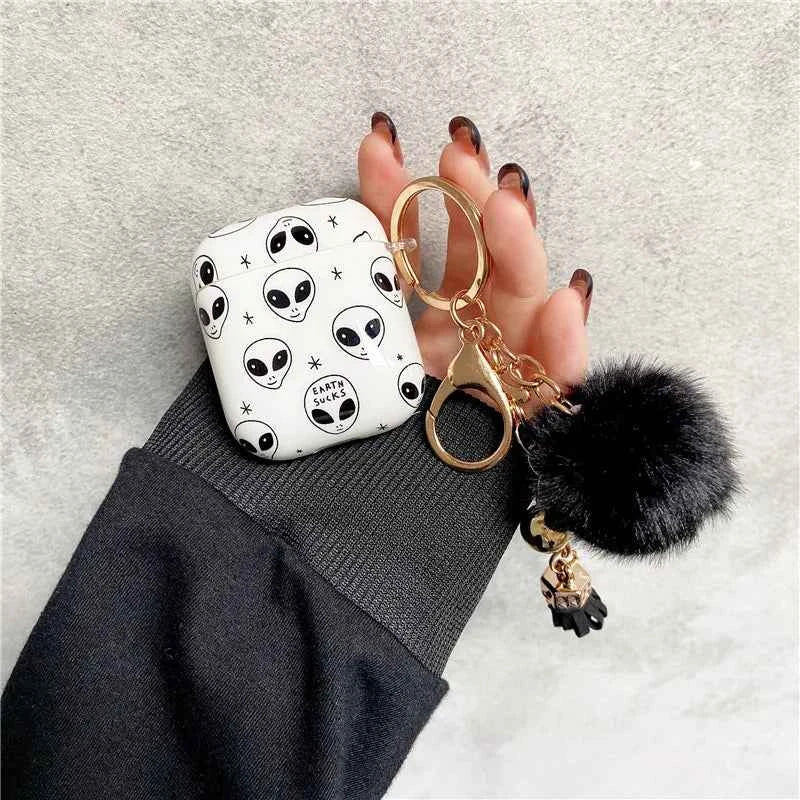 Luxury Case for Airpods pro 2nd Kawaii Alien Airpods3 2 1 Cute Protector with Hairball for Pink Leopard AirPods Pro 2 generation