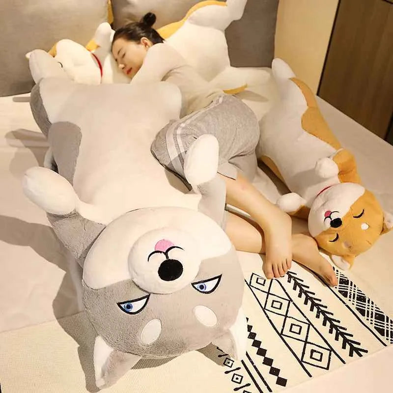 Giant Standing Dog Plush Toy – Cute Shiba Inu & Husky Stuffed Animal Body Pillow