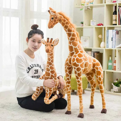 Giant Giraffe Plush Toy – Soft Realistic Giraffe Stuffed Animal Pillow