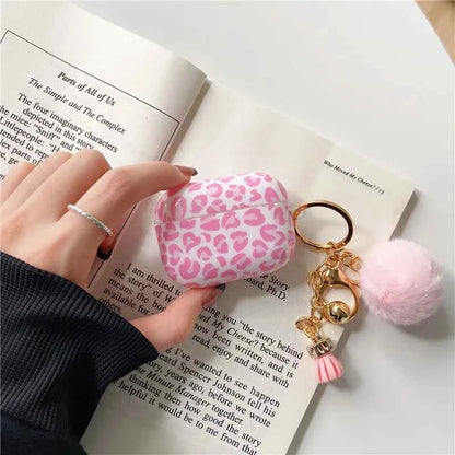 Luxury Case for Airpods pro 2nd Kawaii Alien Airpods3 2 1 Cute Protector with Hairball for Pink Leopard AirPods Pro 2 generation