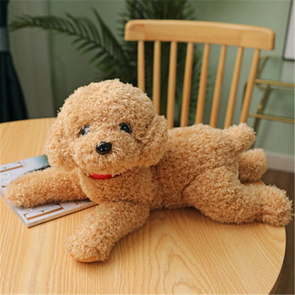 Realistic Teddy Dog Plush Toy – Soft Puppy Stuffed Animal Light Brown B