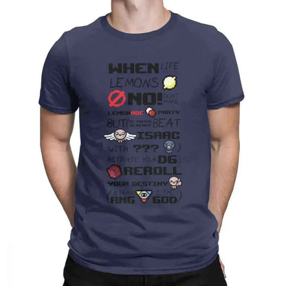 Funny The Binding Of Isaac T Shirts for  Men T Shirts When Life Gives You Lemons  Tee Shirts