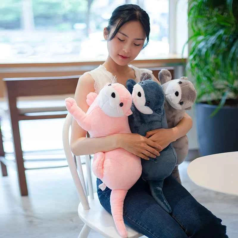 Realistic Otter Plush Toy – Cute Sea Otter Stuffed Animal Pillow