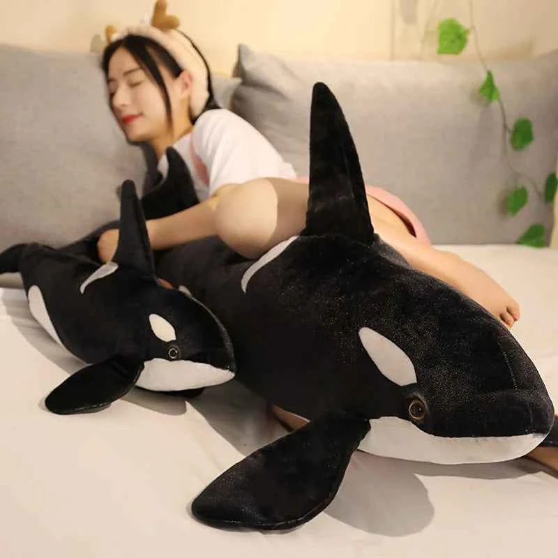 Giant Orca Whale Plush Toy – Lifelike Killer Whale Stuffed Animal