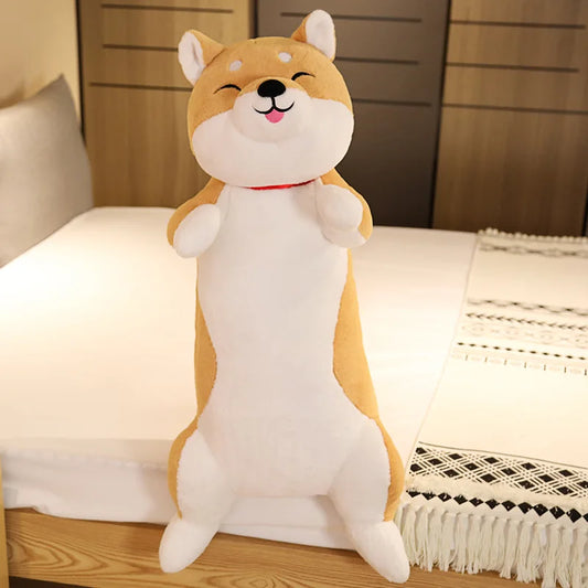 Giant Standing Dog Plush Toy – Cute Shiba Inu & Husky Stuffed Animal Body Pillow Yellow A