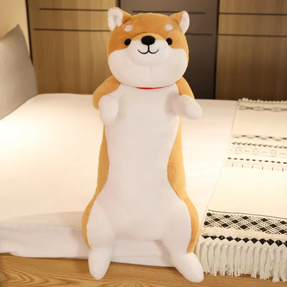 Giant Standing Dog Plush Toy – Cute Shiba Inu & Husky Stuffed Animal Body Pillow Yellow B