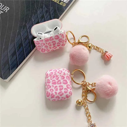 Luxury Case for Airpods pro 2nd Kawaii Alien Airpods3 2 1 Cute Protector with Hairball for Pink Leopard AirPods Pro 2 generation