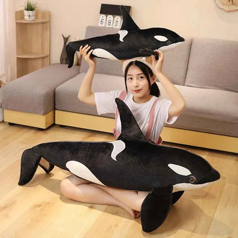 Giant Orca Whale Plush Toy – Lifelike Killer Whale Stuffed Animal