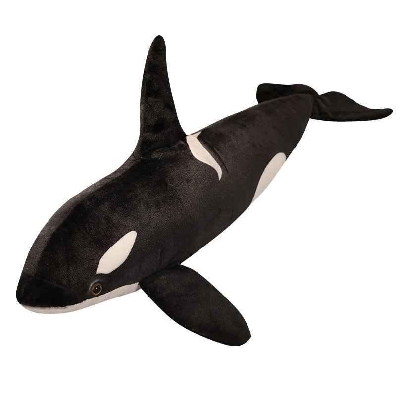 50cm-130cm Lifelike Orcinus Orca Black Whale Plush Toys Big Fish Cloth Doll Shark Stuffed Sea Animals Children Birthday Gift A