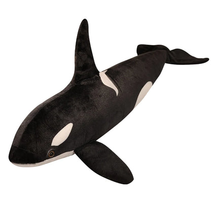 50cm-130cm Lifelike Orcinus Orca Black Whale Plush Toys Big Fish Cloth Doll Shark Stuffed Sea Animals Children Birthday Gift A