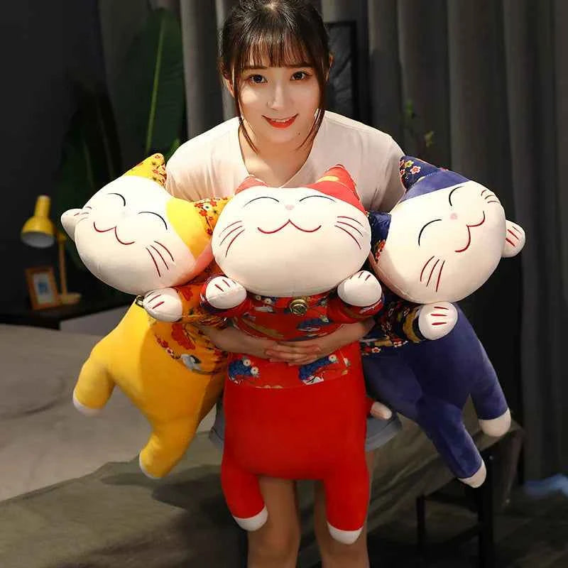 Giant Lying Cat Plush Toy – Kawaii Long Cat Body Pillow Stuffed Animal