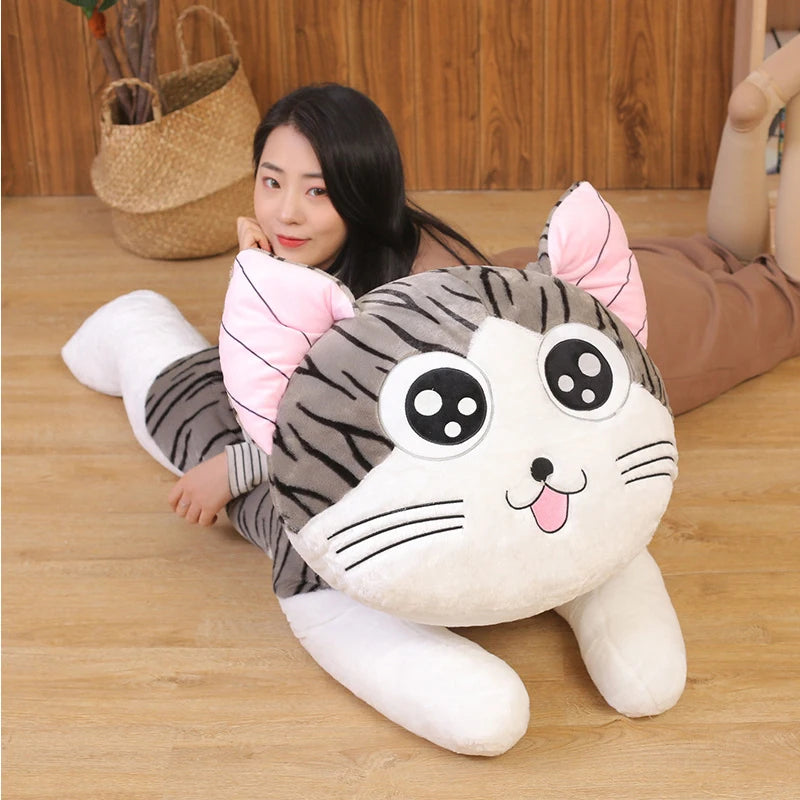 Kitty Cat Plush Toy Pillow – Soft Stuffed Animal Cushion (30–100 cm)