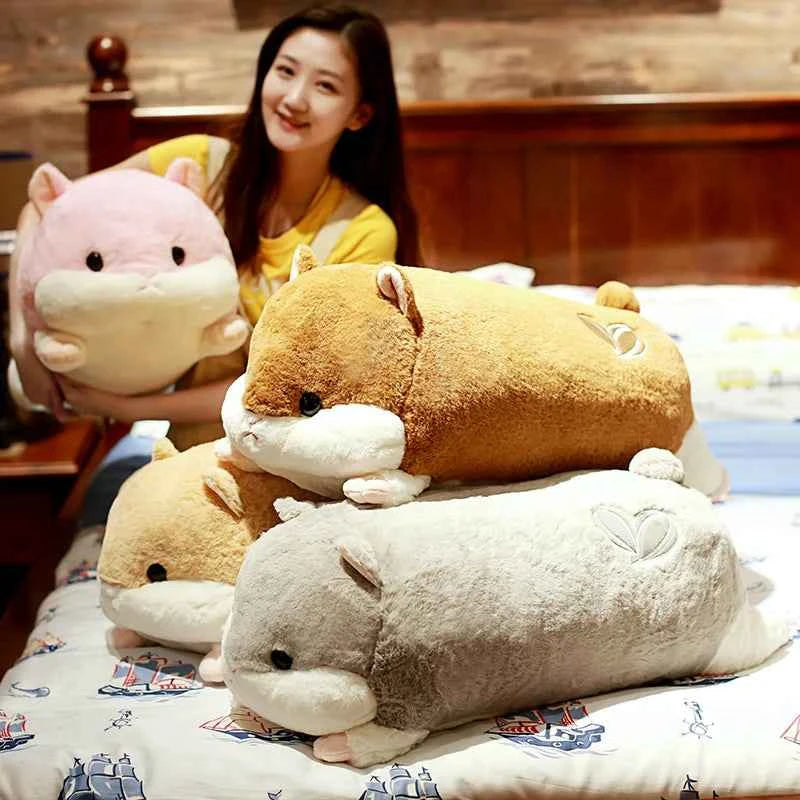 Giant Winter Hamster Plush Toy – Cute Hand Warmer Stuffed Animal Body Pillow