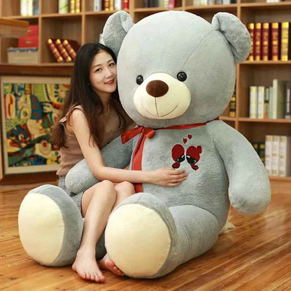 60-100cm Large Cute Teddy Bear Plush Toy Lovely Huge Stuffed Soft Bear Wear Bowknot Bear Kids Toy Birthday Gift For Girlfriend