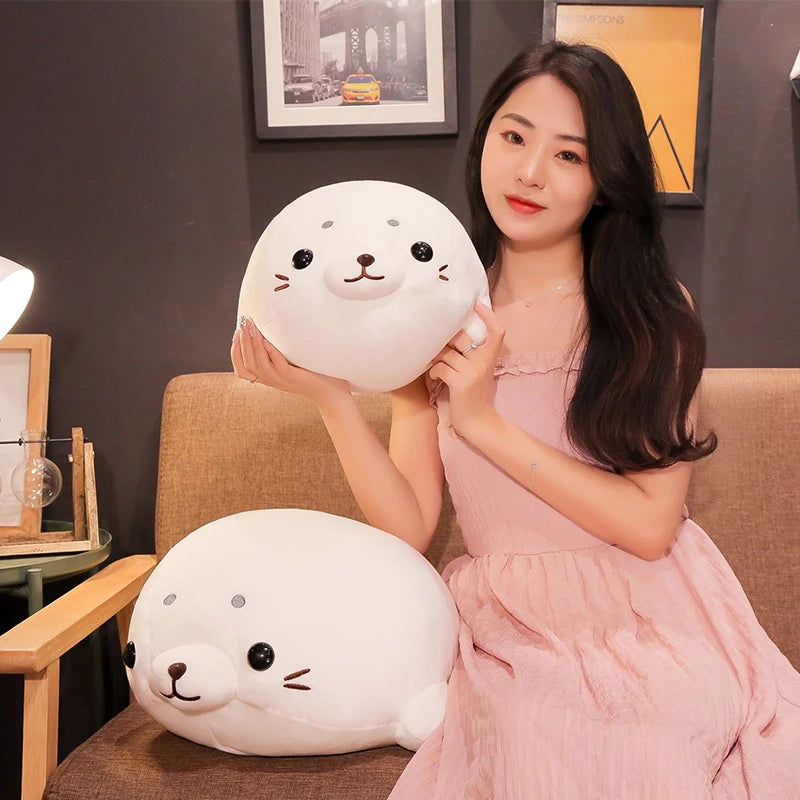 Sea Lion Plush Pillow – Soft Seal Stuffed Animal Cushion