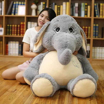 Giant Grey Elephant Plush Toy (15-38.6 in) - Big Flappy Ears Stuffed Animal Christmas Gift