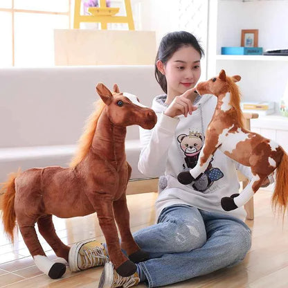 Kawaii Simulation Horse Plush Doll - Soft Lifelike Stuffed Animal and Gift, 4 Styles and 3 Sizes
