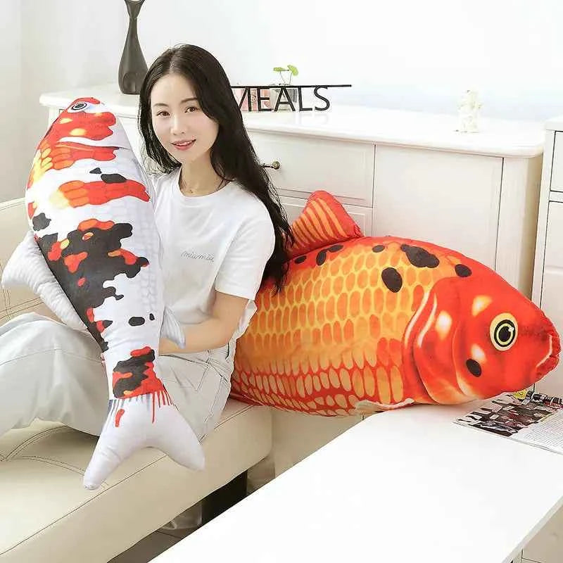 Giant Koi Fish Plush Toy – Realistic Carp Stuffed Animal Body Pillow
