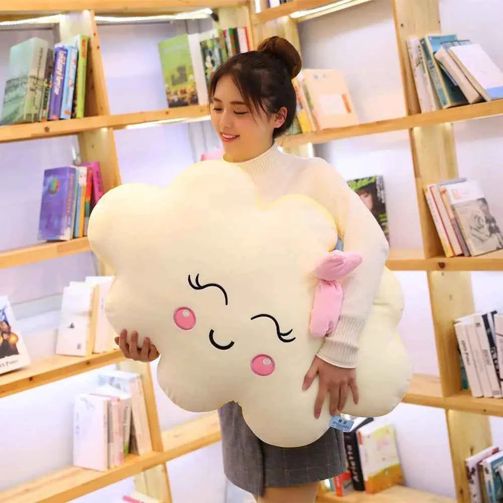 Giant Kawaii Cloud Plush Pillow (27.6/35.4 in) - Soft Stuffed Cushion & Lovely Gift