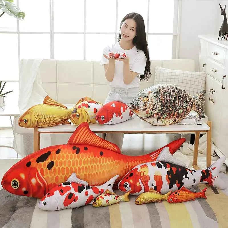 Giant Koi Fish Plush Toy – Realistic Carp Stuffed Animal Body Pillow