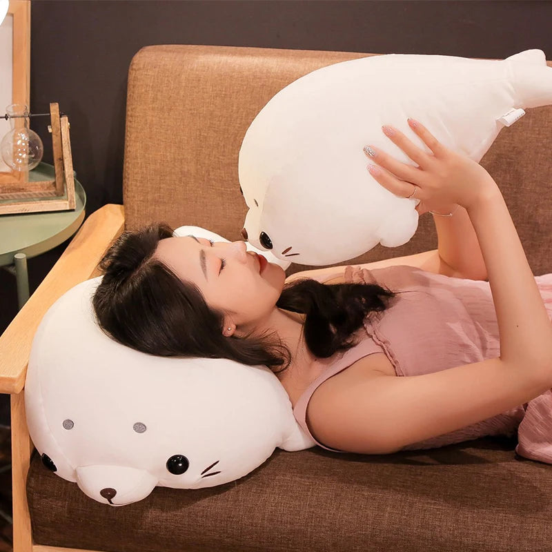 Sea Lion Plush Pillow – Soft Seal Stuffed Animal Cushion