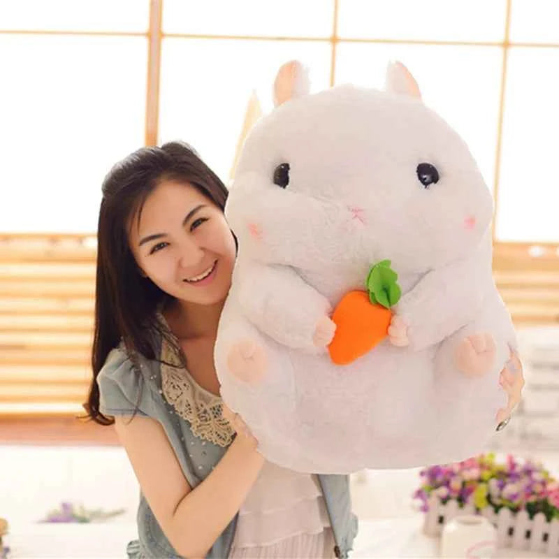 28/38/55CM Interesting Series Cute Cartoon Holding Snacks Hamster Plush Toy Mouse Dolls Bedroom Decoration Girl Birthday Gift