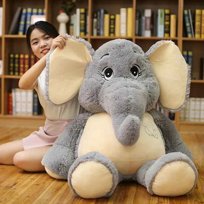 Giant Grey Elephant Plush Toy (15-38.6 in) - Big Flappy Ears Stuffed Animal Christmas Gift