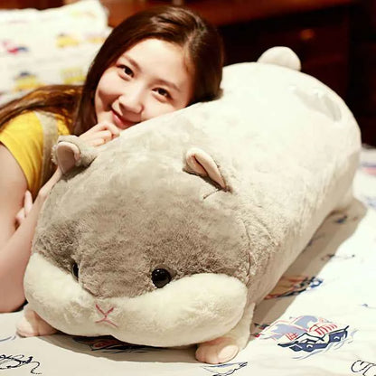 Giant Winter Hamster Plush Toy – Cute Hand Warmer Stuffed Animal Body Pillow