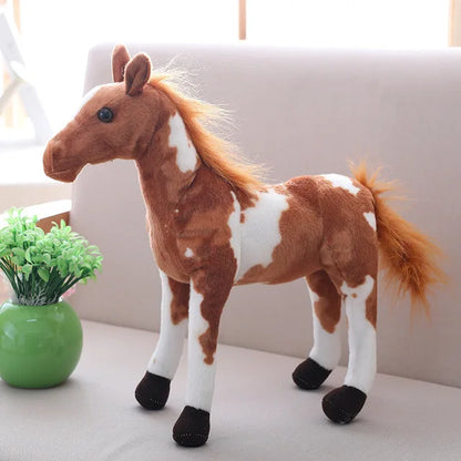 Kawaii Simulation Horse Plush Doll - Soft Lifelike Stuffed Animal and Gift, 4 Styles and 3 Sizes B