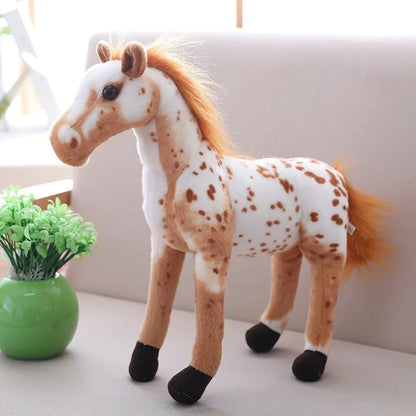 Kawaii Simulation Horse Plush Doll - Soft Lifelike Stuffed Animal and Gift, 4 Styles and 3 Sizes D