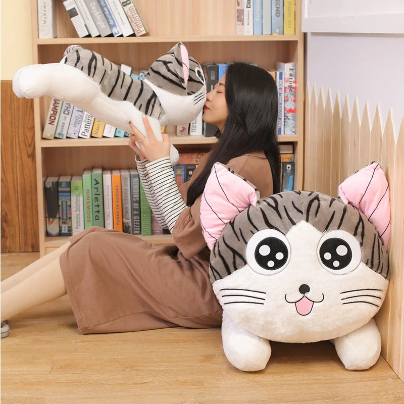 Kitty Cat Plush Toy Pillow – Soft Stuffed Animal Cushion (30–100 cm)