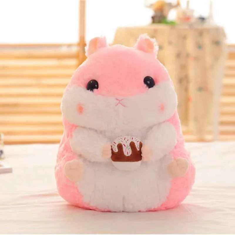28/38/55CM Interesting Series Cute Cartoon Holding Snacks Hamster Plush Toy Mouse Dolls Bedroom Decoration Girl Birthday Gift