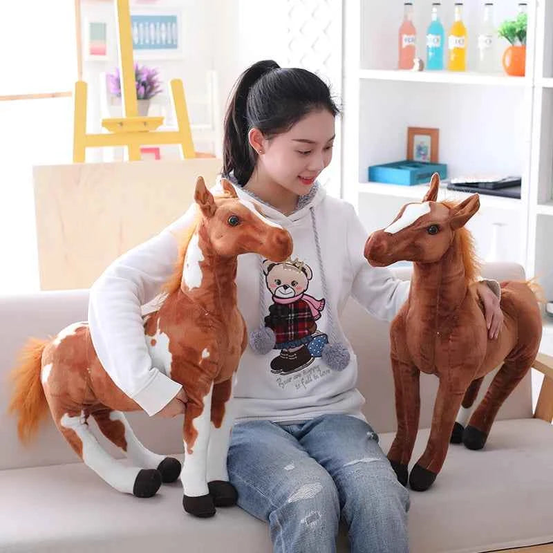 Kawaii Simulation Horse Plush Doll - Soft Lifelike Stuffed Animal and Gift, 4 Styles and 3 Sizes