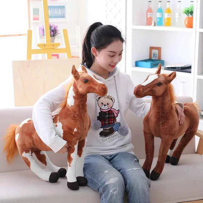 Kawaii Simulation Horse Plush Doll - Soft Lifelike Stuffed Animal and Gift, 4 Styles and 3 Sizes