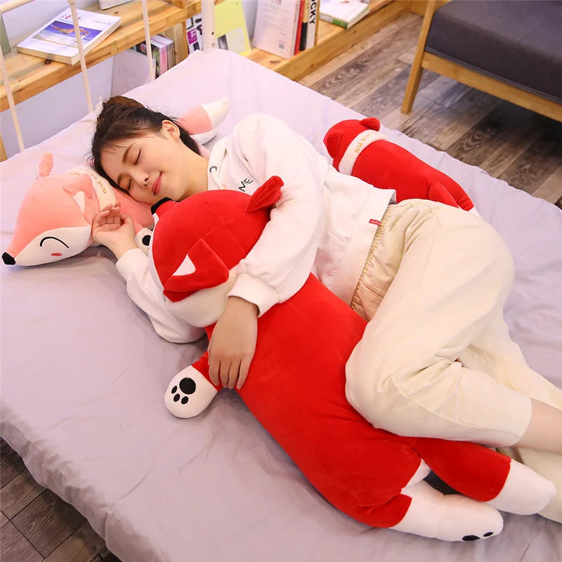Kawaii Fox Plush Doll - Soft Stuffed Animal Pillow and Gift, 3 Colors and 5 Sizes