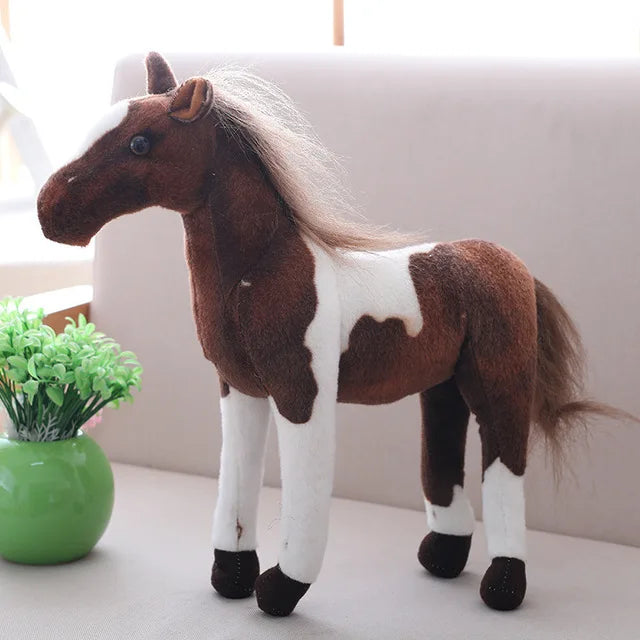 Kawaii Simulation Horse Plush Doll - Soft Lifelike Stuffed Animal and Gift, 4 Styles and 3 Sizes C