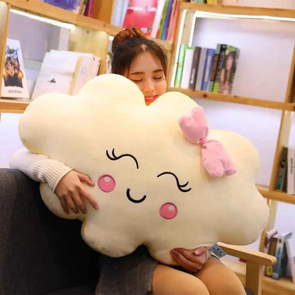 Giant Kawaii Cloud Plush Pillow (27.6/35.4 in) - Soft Stuffed Cushion & Lovely Gift