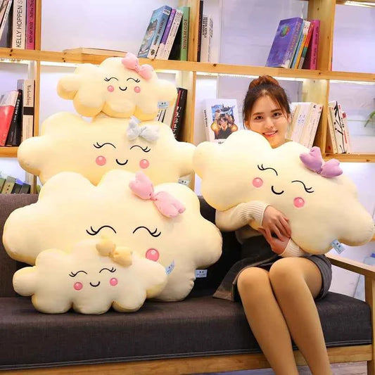 Giant Kawaii Cloud Plush Pillow (27.6/35.4 in) - Soft Stuffed Cushion & Lovely Gift