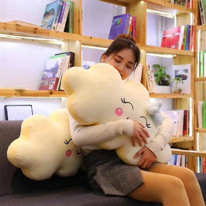 Giant Kawaii Cloud Plush Pillow (27.6/35.4 in) - Soft Stuffed Cushion & Lovely Gift