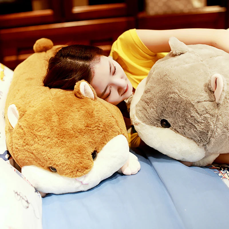 Giant Winter Hamster Plush Toy – Cute Hand Warmer Stuffed Animal Body Pillow