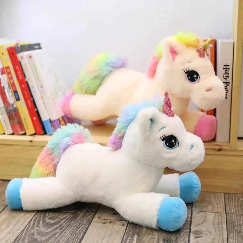 Rainbow Unicorn Plush Toy – Soft Kawaii Stuffed Animal Pillow