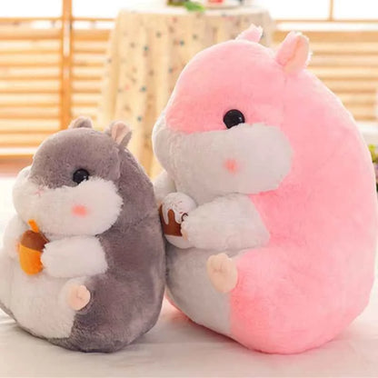 28/38/55CM Interesting Series Cute Cartoon Holding Snacks Hamster Plush Toy Mouse Dolls Bedroom Decoration Girl Birthday Gift
