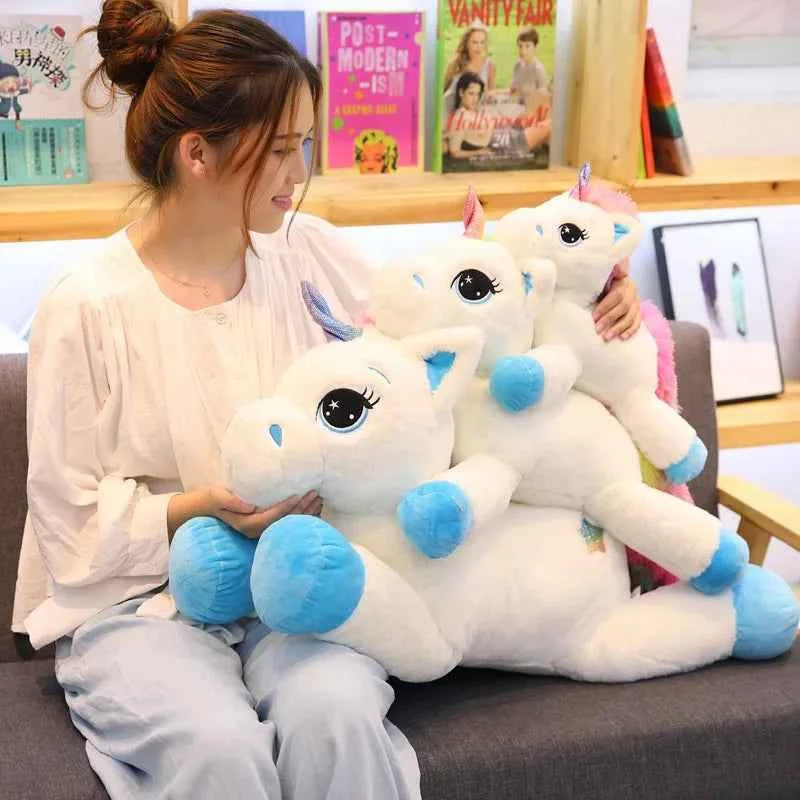 Rainbow Unicorn Plush Toy – Soft Kawaii Stuffed Animal Pillow